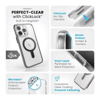 Speck Presidio Perfect-Clear ClickLock & MagSafe - Etui iPhone 15 Pro Max (Clear / Frosted Black / Slate Grey)