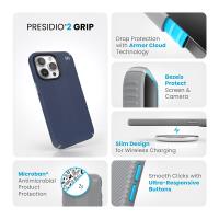 Speck Presidio2 Grip - Etui iPhone 15 Pro Max (Coastal Blue / Dustgrey / White)