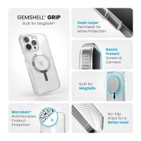 Speck Gemshell Grip + MagSafe - Etui do iPhone 15 Pro Max (Clear / Chrome Finish)