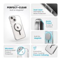 Speck Presidio Perfect-Clear MagSafe - Etui iPhone 15 / iPhone 14 / iPhone 13 (Clear / Chrome Finish / Serene Silver)