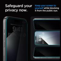 Spigen GLAS.TR EZ FIT Privacy - Szkło hartowane z filtrem prywatyzującym do iPhone 15 Plus