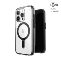 Speck Presidio Perfect-Clear ClickLock & MagSafe - Etui iPhone 15 Pro (Clear / Frosted Black / Slate Grey)