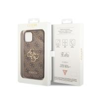 Guess 4G Big Metal Logo - Etui iPhone 15 Plus (brązowy)