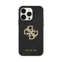 Guess Perforated 4G Glitter - Etui iPhone 15 (czarny)