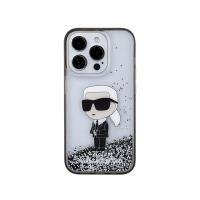 Karl Lagerfeld Liquid Glitter Ikonik - Etui iPhone 15 Pro (przezroczysty)