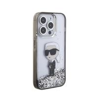 Karl Lagerfeld Liquid Glitter Ikonik - Etui iPhone 15 Pro Max (przezroczysty)