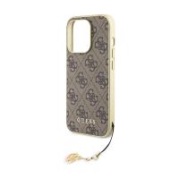 Guess 4G Charms Collection - Etui iPhone 15 Pro (brązowy)