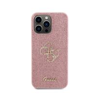 Guess Glitter Script Big 4G - Etui iPhone 15 Pro (różowy)