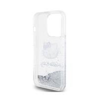 Hello Kitty Liquid Glitter Charms Kitty Head - Etui iPhone 13 Pro (srebrny)