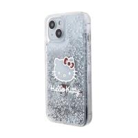 Hello Kitty Liquid Glitter Charms Kitty Head - Etui iPhone 14 (srebrny)