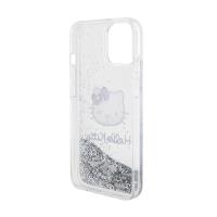 Hello Kitty Liquid Glitter Charms Kitty Head - Etui iPhone 14 (srebrny)