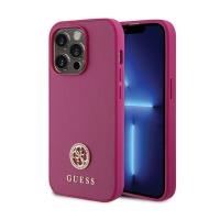 Guess 4G Strass Metal Logo - Etui iPhone 15 Pro (różowy)