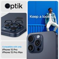 Spigen Optik.TR EZ Fit Camera Lens Protector 2-Pack - Szkło ochronne na obiektyw do iPhone 15 Pro / 15 Pro Max / iPhone 14 Pro / 14 Pro Max (2 szt) (Blue Titanium)