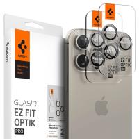Spigen Optik.TR EZ Fit Camera Lens Protector 2-Pack - Szkło ochronne na obiektyw do iPhone 15 Pro / 15 Pro Max / iPhone 14 Pro / 14 Pro Max (2 szt) (Natural Titanium)