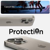 Spigen Optik.TR EZ Fit Camera Lens Protector 2-Pack - Szkło ochronne na obiektyw do iPhone 15 Pro / 15 Pro Max / iPhone 14 Pro / 14 Pro Max (2 szt) (Natural Titanium)