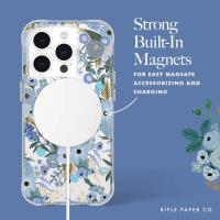 Rifle Paper Clear MagSafe - Etui iPhone 15 Pro (Garden Party Blue)