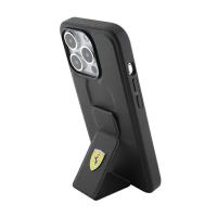Ferrari Grip Stand Metal Logo - Etui iPhone 15 Pro Max (czarny)