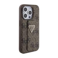 Guess Grip Stand 4G Triangle Strass Logo - Etui iPhone 15 Pro Max (brązowy)