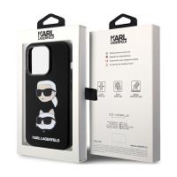 Karl Lagerfeld Silicone Karl & Choupette Heads - Etui iPhone 15 Pro (czarny)