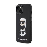 Karl Lagerfeld Silicone Karl & Choupette Heads - Etui iPhone 15 (czarny)