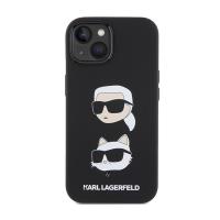 Karl Lagerfeld Silicone Karl & Choupette Heads - Etui iPhone 15 (czarny)