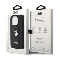 Karl Lagerfeld Gripstand Saffiano Choupette Pins - Etui iPhone 15 Pro Max (czarny)