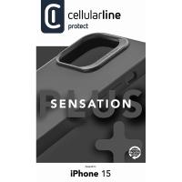 Cellularline Sensation Plus - Etui iPhone 15 z powłoką MICROBAN (czarny)