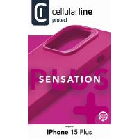Cellularline Sensation Plus - Etui iPhone 15 Plus z powłoką MICROBAN (różowy)