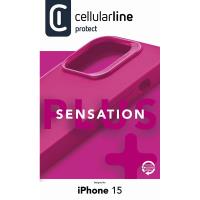 Cellularline Sensation Plus - Etui iPhone 15 z powłoką MICROBAN (różowy)