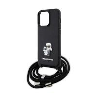 Karl Lagerfeld Crossbody Saffiano Metal Pin Karl & Choupette - Etui iPhone 13 Pro (czarny)
