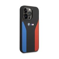BMW Silicone Blue&Red Stripes M Collection - Etui iPhone 15 Pro Max (czarny)