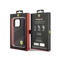 Ferrari Perforated Waves Metal Logo - Etui iPhone 15 Pro (czarny)