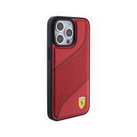 Ferrari Perforated Waves Metal Logo - Etui iPhone 15 Pro Max (czerwony)