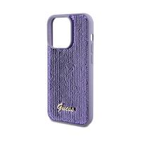 Guess Sequin Script Metal - Etui iPhone 13 Pro Max (fioletowy)