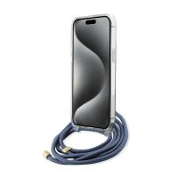 Guess Crossbody Cord 4G Print - Etui iPhone 15 Pro (niebieski)