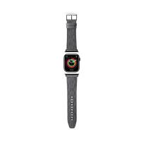 Karl Lagerfeld Saffiano Monogram - Pasek do Apple Watch 42/44/45/49 mm (srebrny)