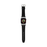 Karl Lagerfeld Saffiano Monogram - Pasek do Apple Watch 42/44/45/49 mm (czarny)