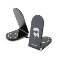 Karl Lagerfeld Ikonik MagSafe - Składana ładowarka indukcyjna 2w1 z MagSafe do iPhone i AirPods 15W (czarny)