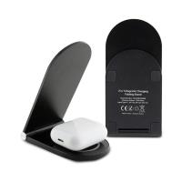 Karl Lagerfeld Ikonik MagSafe - Składana ładowarka indukcyjna 2w1 z MagSafe do iPhone i AirPods 15W (czarny)