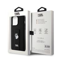 Karl Lagerfeld Gripstand Saffiano Choupette Pins - Etui iPhone 13 Pro (czarny)