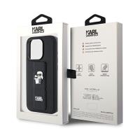 Karl Lagerfeld Gripstand Saffiano Karl & Choupette Pins - Etui iPhone 13 Pro Max (czarny)