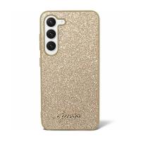Guess Glitter Flakes Metal Logo Case - Etui Samsung Galaxy S24 Ultra (złoty)