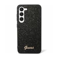 Guess Glitter Flakes Metal Logo Case - Etui Samsung Galaxy S24 Ultra (czarny)