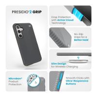 Speck Presidio2 Grip - Etui Samsung Galaxy S24+ (Charcoal Grey / Cool Bronze)