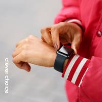 Crong Liquid - Pasek do Apple Watch 42/44/45/49 mm (czarny)