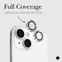 Kate Spade New York Aluminum Ring Lens Protector - Szkło ochronne na obiektyw aparatu iPhone 15 / iPhone 15 Plus (Set in Stone Gold)
