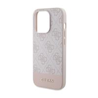 Guess 4G Bottom Stripe Metal Logo Collection - Etui iPhone 15 Pro (różowy)