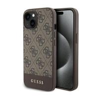Guess 4G Bottom Stripe Metal Logo Collection - Etui iPhone 15 (brązowy)