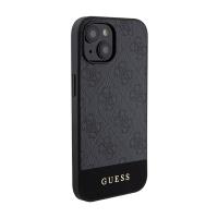 Guess 4G Bottom Stripe Metal Logo Collection - Etui iPhone 15 (szary)