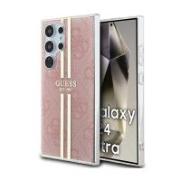 Guess IML 4G Gold Stripe - Etui Samsung Galaxy S24 Ultra (różowy)